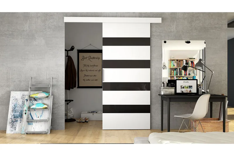 Granica Skjutdörr - Vit/Svart - Förvaring - Sko- & klädförvaring - Garderober & garderobssystem