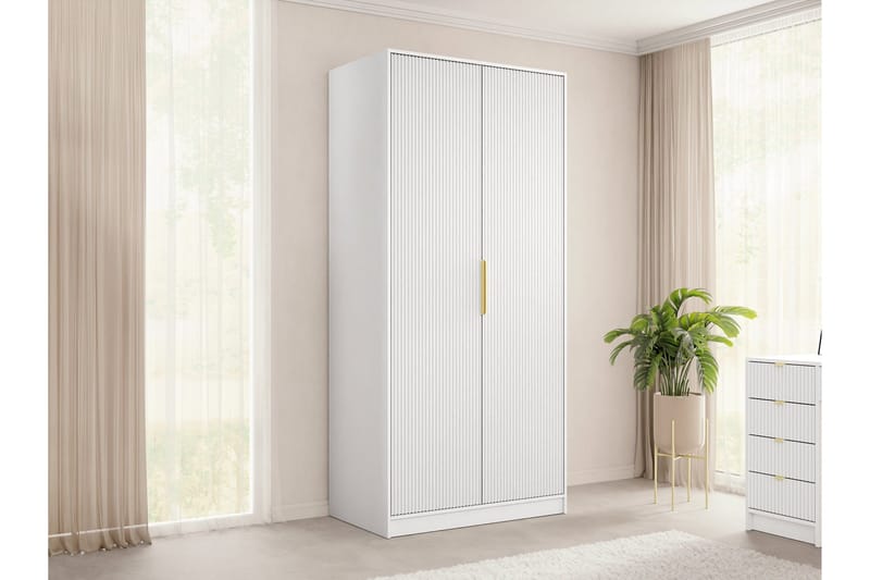 Gudelia Garderob 102x216 cm - Grå - Förvaring - Sko- & klädförvaring - Garderober & garderobssystem