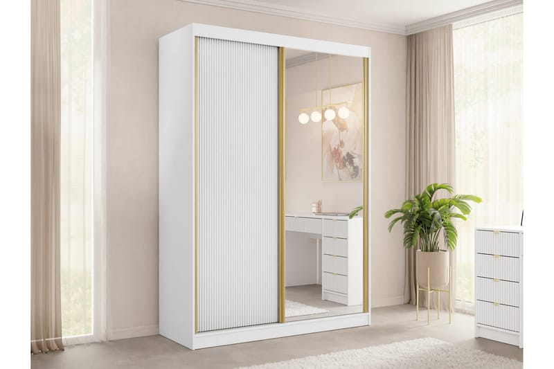 Gudelia Garderob 151x216 cm - Vit - Förvaring - Sko- & klädförvaring - Garderober & garderobssystem