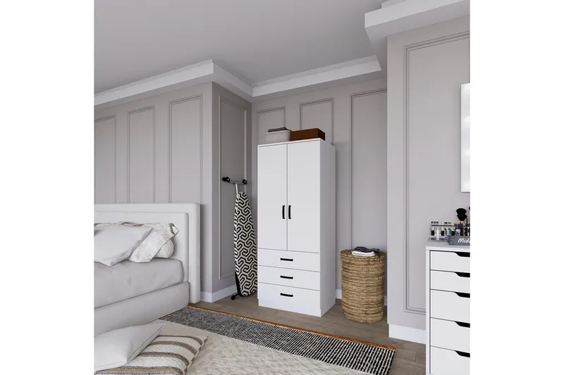 Haaken Garderob 60x174,8 cm - Mattvit - Förvaring - Sko- & klädförvaring - Garderober & garderobssystem