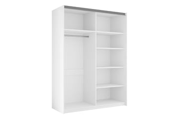 Haparanda Garderob med Spegel 150 cm - Vit - Förvaring - Sko- & klädförvaring - Garderober & garderobssystem