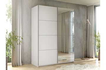Haparanda Garderob med Spegel 150 cm - Vit - Förvaring - Sko- & klädförvaring - Garderober & garderobssystem