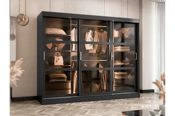 Harvans Garderob 250x203 cm - Svart - Förvaring - Sko- & klädförvaring - Garderober & garderobssystem