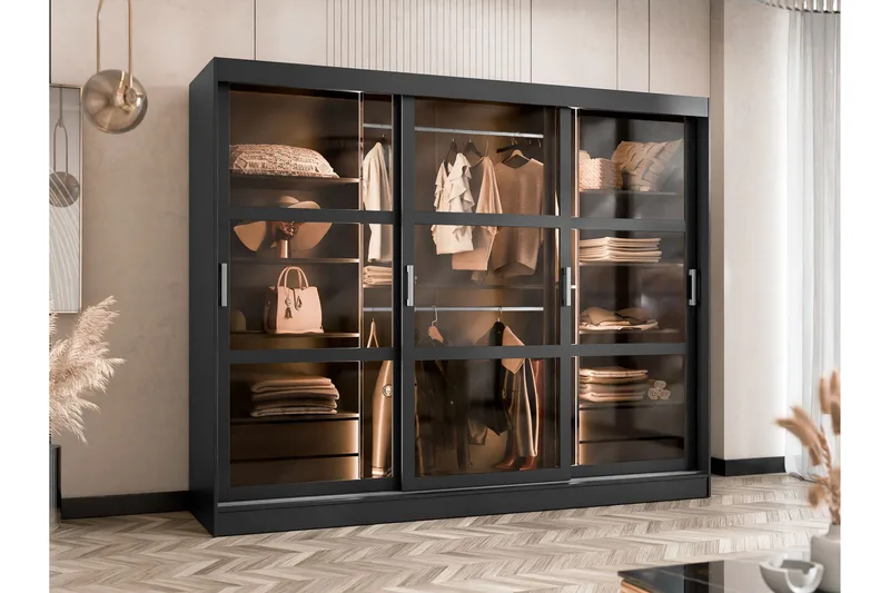 Harvans Garderob 250x203 cm - Svart - Förvaring - Sko- & klädförvaring - Garderober & garderobssystem