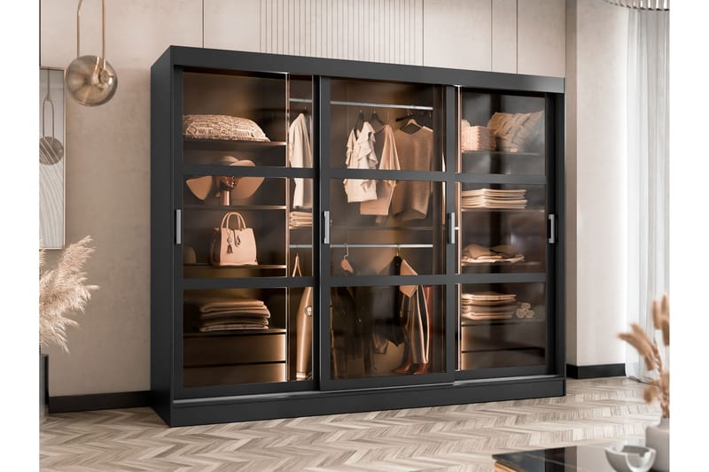 Harvans Garderob 250x203 cm - Svart - Förvaring - Sko- & klädförvaring - Garderober & garderobssystem