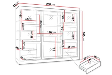 Harvans Garderob 250x203 cm - Svart - Förvaring - Sko- & klädförvaring - Garderober & garderobssystem