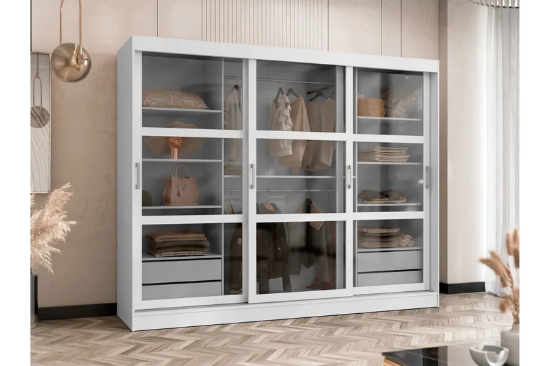 Harvans Garderob 250x203 cm - Vit - Förvaring - Sko- & klädförvaring - Garderober & garderobssystem