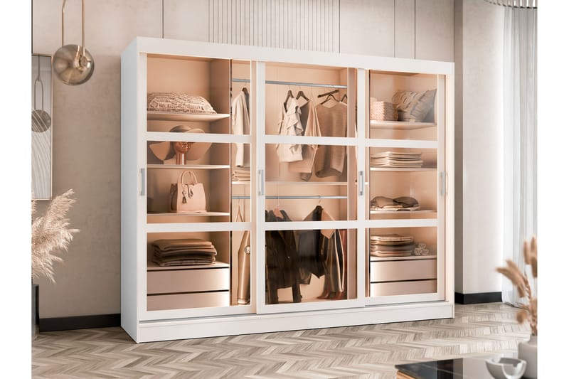 Harvans Garderob 250x203 cm - Vit - Förvaring - Sko- & klädförvaring - Garderober & garderobssystem