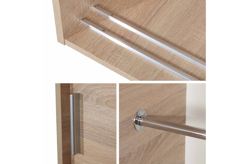 Harvinder Garderob med Spegel 120x205 cm - Beige - Förvaring - Sko- & klädförvaring - Garderober & garderobssystem