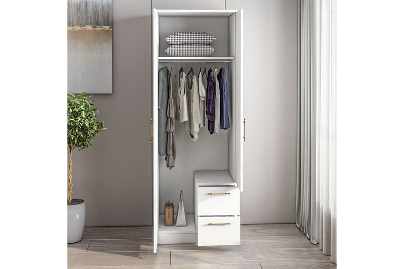Hearst Garderobsskåp 60x171,8 cm - Vit - Förvaring - Skåp - Garderobsskåp