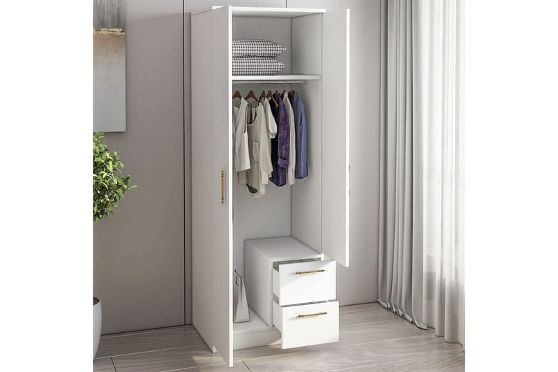Hearst Garderobsskåp 60x171,8 cm - Vit - Förvaring - Skåp - Garderobsskåp