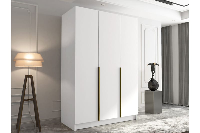 Herrljunga Garderob 150 cm - Vit/Guld - Förvaring - Sko- & klädförvaring - Garderober & garderobssystem