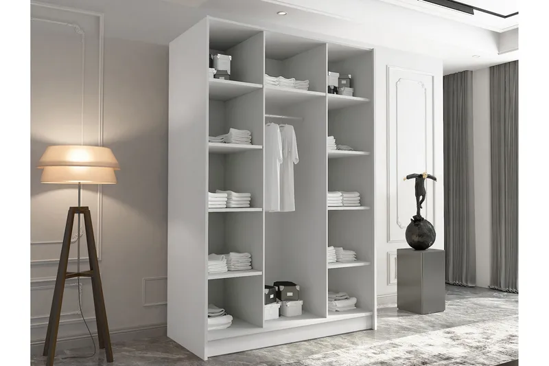 Herrljunga Garderob 150 cm - Vit/Svart - Förvaring - Sko- & klädförvaring - Garderober & garderobssystem