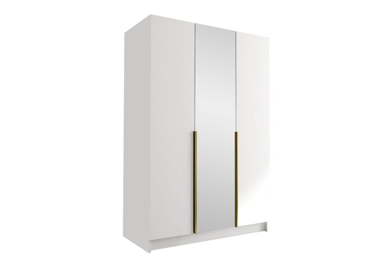 Herrljunga Garderob med Spegel 150 cm, Vit/Guld