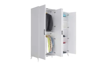 Hiora Garderob 180x224 cm - Vit - Förvaring - Sko- & klädförvaring - Garderober & garderobssystem