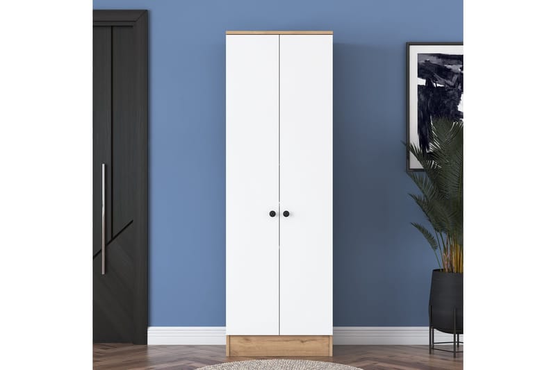 Hooda Garderob 59,8x182,8 cm Brun/Vit - Hanah Home - Förvaring - Sko- & klädförvaring - Garderober & garderobssystem