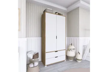 Hurst Garderob 90x183 cm - Ljusbrun/Vit - Förvaring - Sko- & klädförvaring - Garderober & garderobssystem