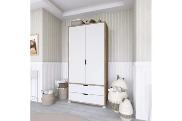 Hurst Garderob 90x183 cm - Ljusbrun/Vit - Förvaring - Sko- & klädförvaring - Garderober & garderobssystem
