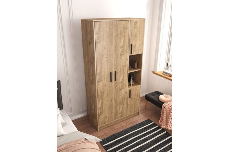 Iskral Garderob 90x177 cm - Brun - Förvaring - Sko- & klädförvaring - Garderober & garderobssystem