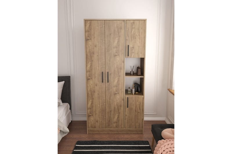 Iskral Garderob 90x177 cm - Brun - Förvaring - Sko- & klädförvaring - Garderober & garderobssystem