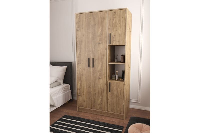 Iskral Garderob 90x177 cm - Brun - Förvaring - Sko- & klädförvaring - Garderober & garderobssystem
