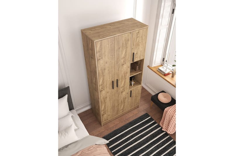 Iskral Garderob 90x177 cm - Brun - Förvaring - Sko- & klädförvaring - Garderober & garderobssystem