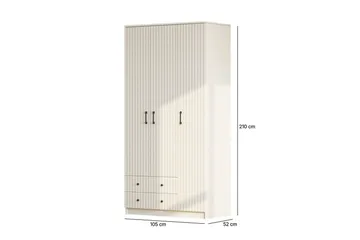 Ivon Garderob 105x210 cm - Matt Vit - Förvaring - Sko- & klädförvaring - Garderober & garderobssystem