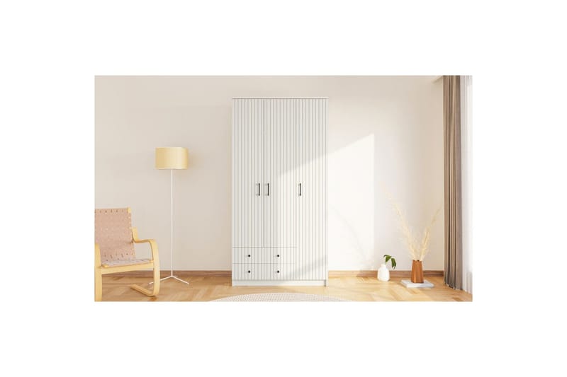 Ivon Garderob 105x210 cm - Matt Vit - Förvaring - Sko- & klädförvaring - Garderober & garderobssystem