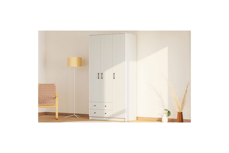 Ivon Garderob 105x210 cm - Matt Vit - Förvaring - Sko- & klädförvaring - Garderober & garderobssystem