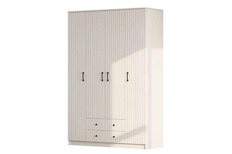 Ivon Garderob 140x184 cm - Matt Vit - Förvaring - Sko- & klädförvaring - Garderober & garderobssystem