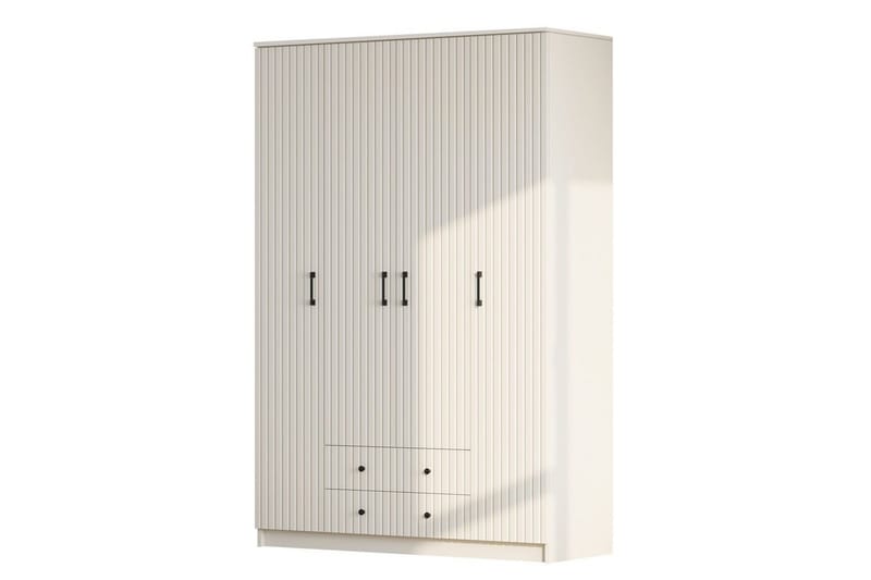 Ivon Garderob 140x184 cm - Matt Vit - Förvaring - Sko- & klädförvaring - Garderober & garderobssystem