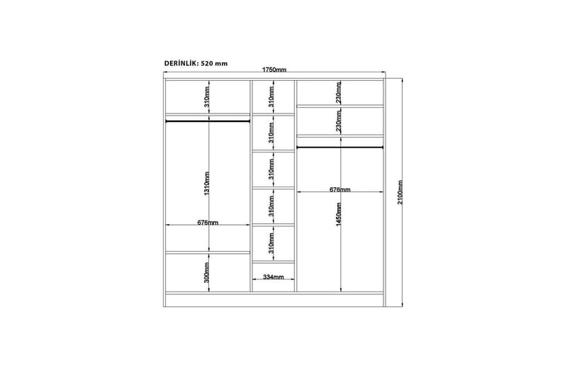 Ivon Garderob 175x210 cm - Matt Vit - Förvaring - Sko- & klädförvaring - Garderober & garderobssystem