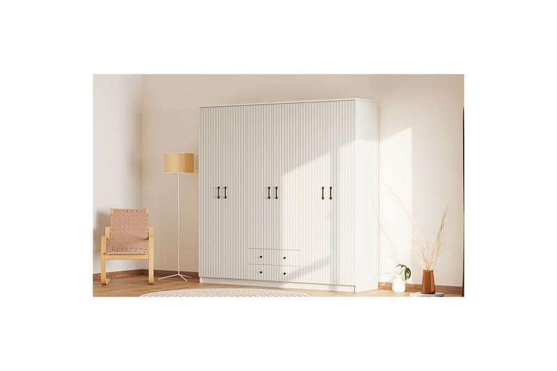 Ivon Garderob 210x184 cm - Matt Vit - Förvaring - Sko- & klädförvaring - Garderober & garderobssystem
