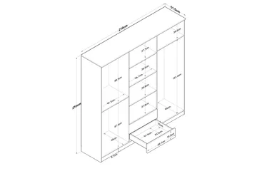 Jagdesh Garderob 210x210 cm Brun/Vit - Hanah Home - Förvaring - Sko- & klädförvaring - Garderober & garderobssystem