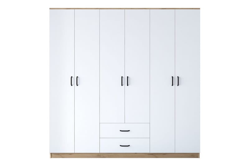 Jagdesh Garderob 210x210 cm Brun/Vit - Hanah Home - Förvaring - Sko- & klädförvaring - Garderober & garderobssystem