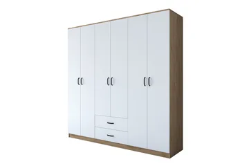 Jagdesh Garderob 210x210 cm Brun/Vit - Hanah Home - Förvaring - Sko- & klädförvaring - Garderober & garderobssystem