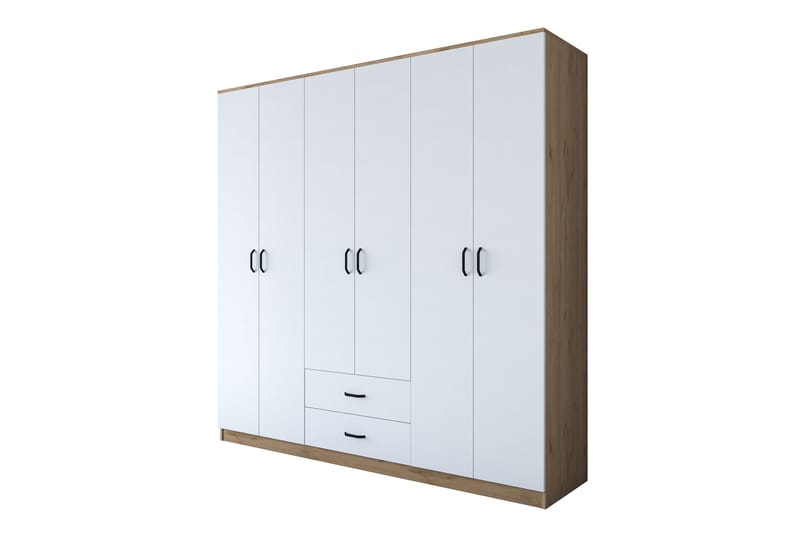 Jagdesh Garderob 210x210 cm Brun/Vit - Hanah Home - Förvaring - Sko- & klädförvaring - Garderober & garderobssystem