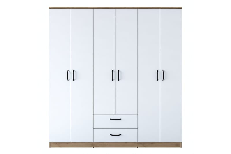 Jahani Garderob 180x190,8 cm Brun/Vit, Hanah Home