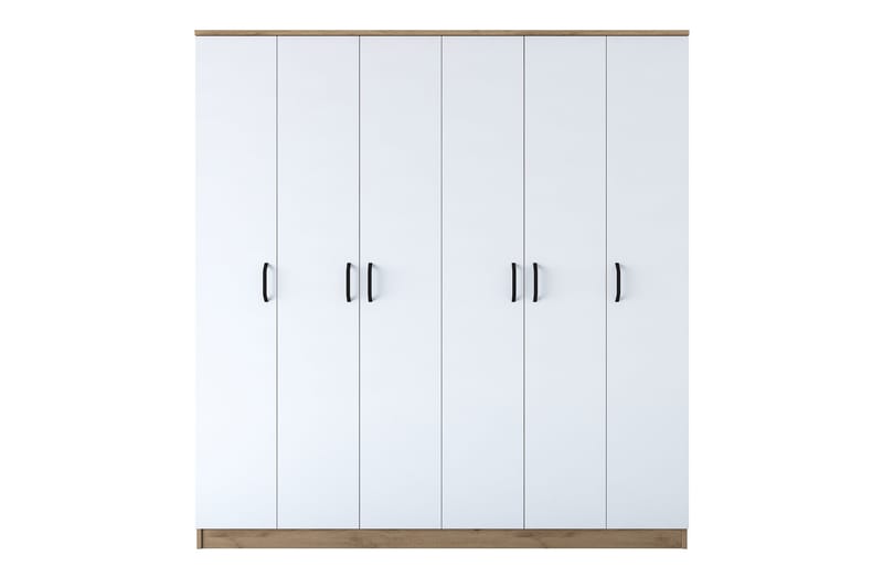 Jaidul Garderob 180x190,8 cm Brun/Vit, Hanah Home