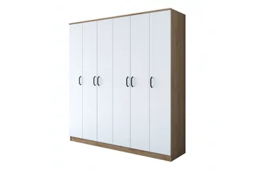 Jaidul Garderob 180x190,8 cm Brun/Vit - Hanah Home - Förvaring - Sko- & klädförvaring - Garderober & garderobssystem