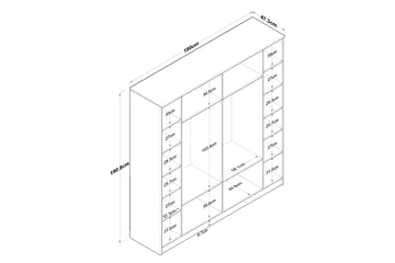 Jaidul Garderob 180x190,8 cm Brun/Vit - Hanah Home - Förvaring - Sko- & klädförvaring - Garderober & garderobssystem