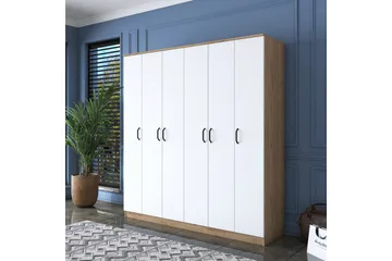 Jaidul Garderob 180x190,8 cm Brun/Vit - Hanah Home - Förvaring - Sko- & klädförvaring - Garderober & garderobssystem
