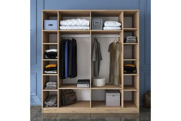 Jaidul Garderob 180x190,8 cm Brun/Vit - Hanah Home - Förvaring - Sko- & klädförvaring - Garderober & garderobssystem