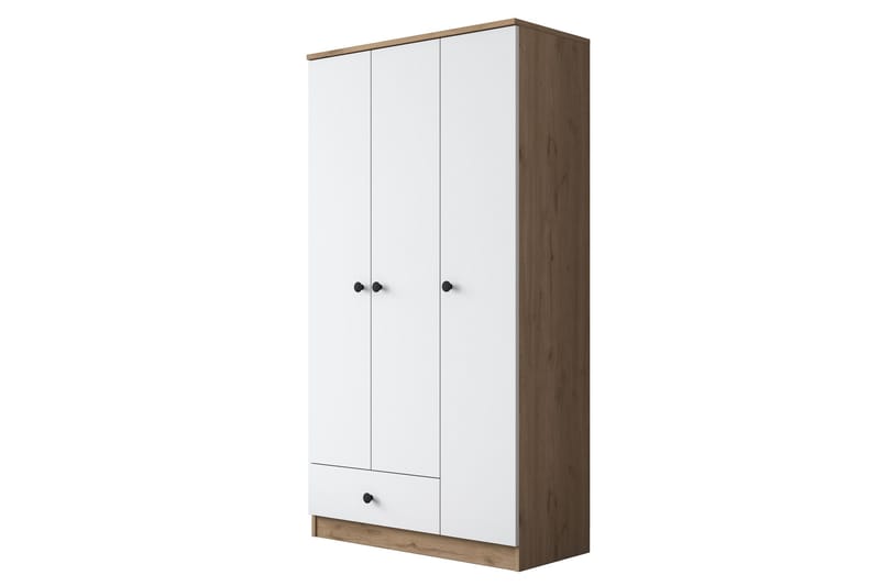 JAIN Garderob 90x170 cm Brun/Vit - Förvaring - Sko- & klädförvaring - Garderober & garderobssystem