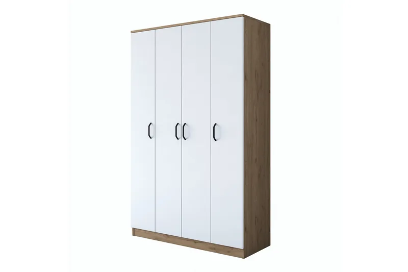 Jaioni Garderob 120x190,8 cm Brun/Vit - Hanah Home - Förvaring - Sko- & klädförvaring - Garderober & garderobssystem