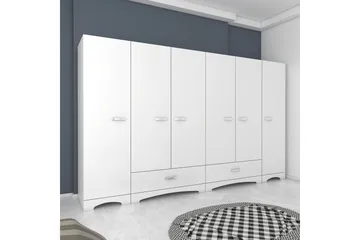Jaitun Garderob 243x181 cm Vit - Hanah Home - Förvaring - Sko- & klädförvaring - Garderober & garderobssystem