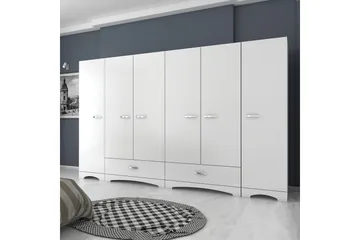 Jaitun Garderob 243x181 cm Vit - Hanah Home - Förvaring - Sko- & klädförvaring - Garderober & garderobssystem