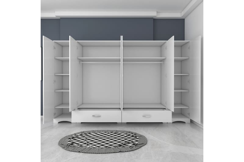 Jaitun Garderob 243x181 cm Vit - Hanah Home - Förvaring - Sko- & klädförvaring - Garderober & garderobssystem