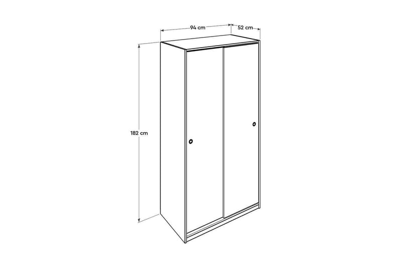 Jovel Garderob 94x182 cm - Vit/Korallrosa - Förvaring - Sko- & klädförvaring - Garderober & garderobssystem