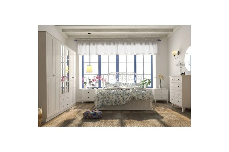 Jovric Garderob 210x184 cm - Matt Vit - Förvaring - Sko- & klädförvaring - Garderober & garderobssystem